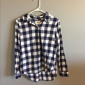 Blue/pink plaid button up